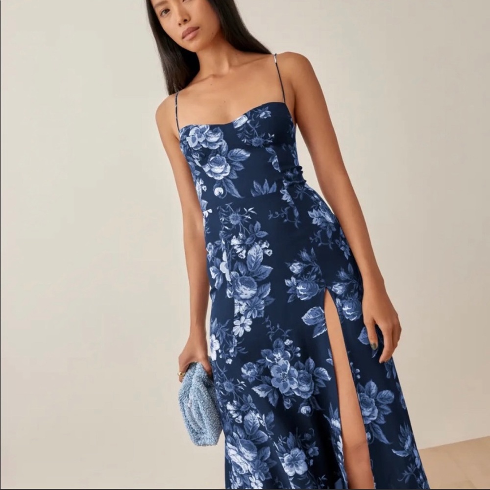 Reformation Juliette Dress Lottie Blue Floral Size 6